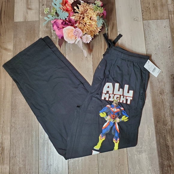 NWT Men's My Hero Academia All Might Lounge Pants Size Medium Black - Picture 15 of 16
